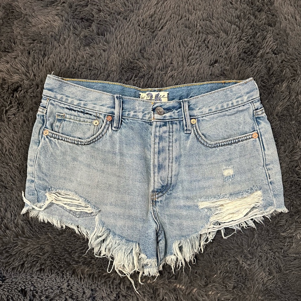 We The Free Denim Distressed Women Shorts size 26